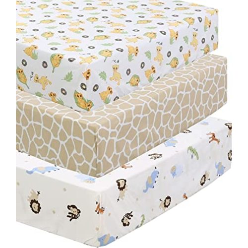 Amazon.com: Danica 100% Cotton Fitted Baby Crib Sheet 3 Pack for Baby Boys Girls |Standard Crib and Toddler Mattress Sheets | 28x52 Inch (Lion King Sufari) : Baby