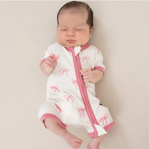 Zippered Shortall Romper in Bow