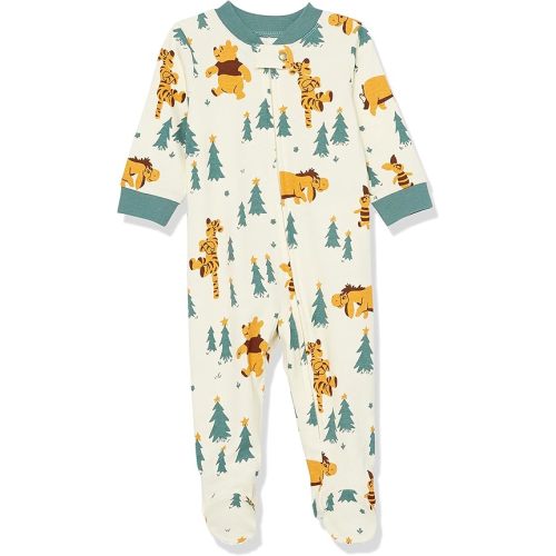 Amazon Essentials Disney | Marvel | Star Wars Unisex Babies' and Toddlers' Snug-Fit Cotton Footed Pajamas, Multipacks