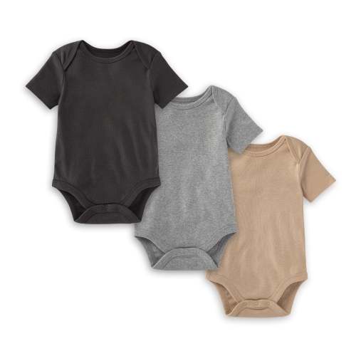 Organic Solid Short Sleeve Bodysuits - Set of 3 - Ash – Burt's Bees Baby