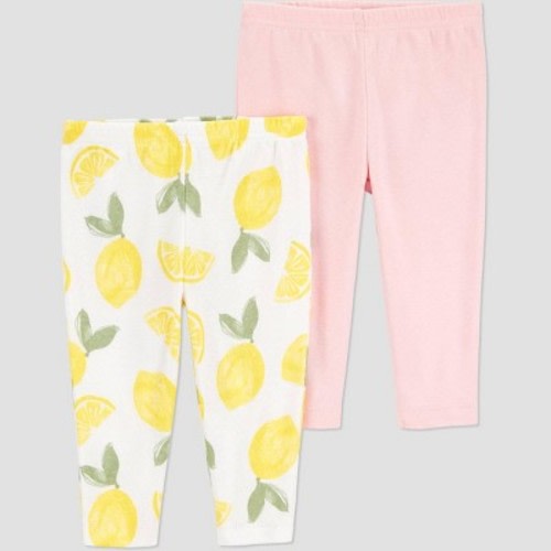 Carter's Just One You®️ Baby Girls' 2pk Pants - Pink/Yellow Newborn