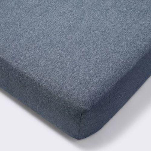 Polyester Rayon Fitted Crib Sheet - Blue Steel - Cloud Island™