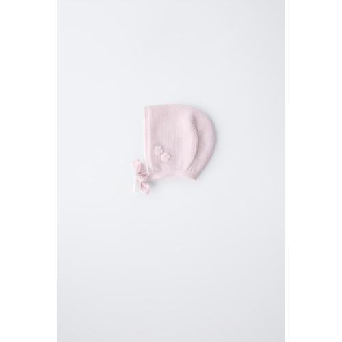 FLORAL KNIT BONNET - Pale pink | ZARA United States