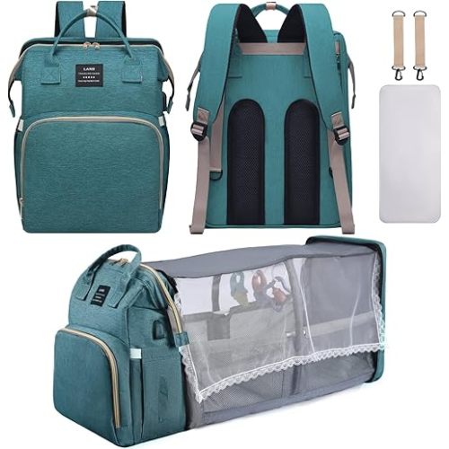 Diaper Bag Backpack, Multifunctional Baby Diaper Bag, Diaper Changing Station for Boys Girls, Large Capacity Travel Baby Bag for Mom Dad
