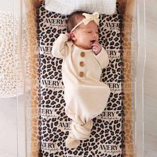 Seeing Spots Leopard Personalized Swaddle Blanket