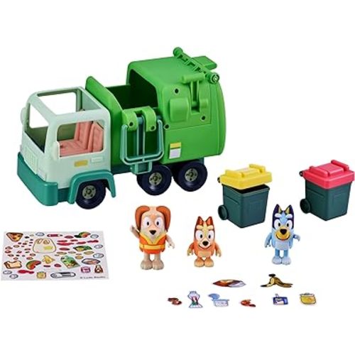 Bluey Garbage Truck - 2.5", Bingo, and Bin Man poseable Figures with Playset | Amazon Exclusive