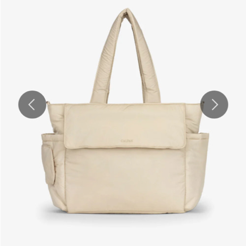 Diaper Tote Bag with Laptop Sleeve - OATMEAL