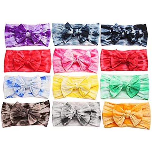 Baby Girl Bow Headbands Cute Infant Toddler Kids Cotton Tie Dye Print Hair Band Hairlace Children Hair Accessories