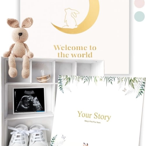 Amazon.com: Baby Keepsake Box with Baby Memory Book - Baby Shower Gifts for Mom, Gender Reveal Gift Ideas - Cool Gifts for New Mom - Baby Journal Boy and Girl - Baby Books Keepsake First 5 Years, Scrapbook, Beige : Baby