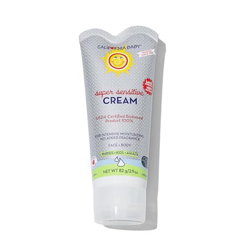 California Baby Super Sensitive Unscented Cream | 100% Plant-Based Moisturizer | Soothing Baby Lotion For Newborn | Hypoallergenic | 2.9 oz / 82 g