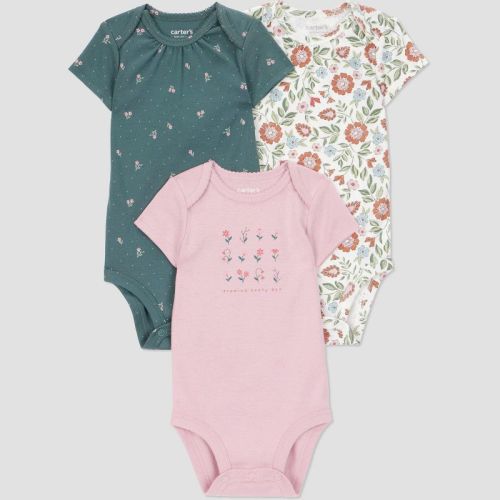 Carter's Just One You® Baby Girls' 3pk short Sleeve Floral Bodysuit - Pink (6mo)