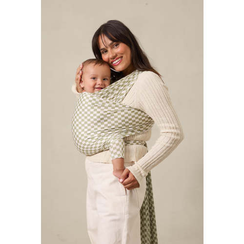 Sage Chequer Baby Wrap Carrier | Green | Checker | Solly Baby