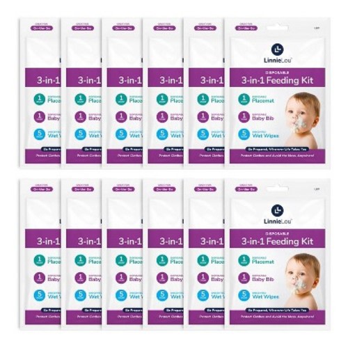 LinnieLou Disposable 3-in-1 Feeding Kit - 12pk - White