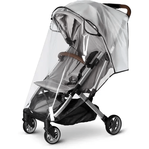 Bemece Stroller Rain Cover, Universal Stroller - Waterproof Windproof Travel Weather Shield Thick & Durable Protect from Dust and Snow with Breathable Ventilation Mesh Clear Visibility