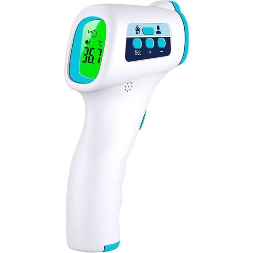 ByFloProducts Forehead Thermometer, Non Touch Digital Thermometer for Adult and Baby, Digital Infrared Thermometer, Fast and Accurate Reading with Fever Alarm, Blue