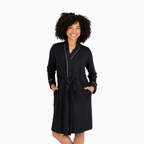 Kindred Bravely Clea Bamboo Robe - Black, Small / Medium