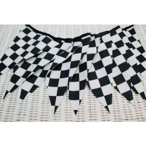 Racing Fabric Banner/Racing Fabric Garland/Black and White Fabric Banner/Race Car Fabric Banner/Race Car Highchair Banner/Race Car Banner