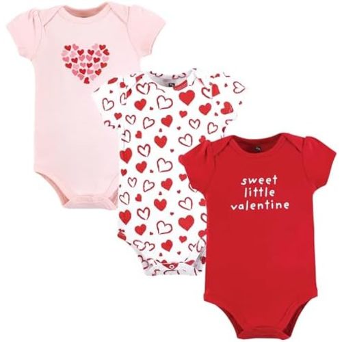 Hudson Baby baby-girls Cotton Bodysuits 3-pack