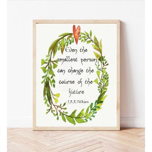 Lord of the Rings Hobbit Nursery Even the Smallest person Quote Tolkien Woodland Watercolor painting Baby shower Gift picture Art print