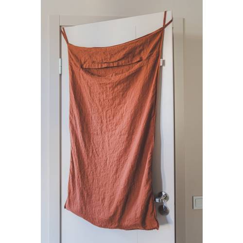 Hanging Linen Laundry Bag, Linen Laundry Door Bag, Soft Natural Flax Linen Laundry Bag