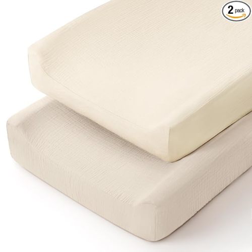 lulumoon Muslin Changing Pad Cover: Baby Diaper Changing Table Pad Cover - Changing Pad Sheets for Girls Boys