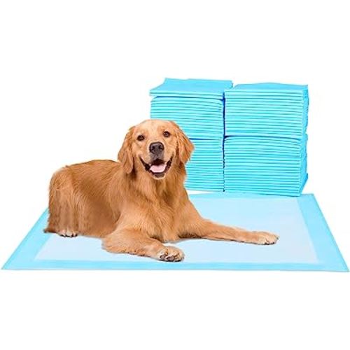 ScratchMe Super-Absorbent Waterproof Dog and Puppy Pet Training Pad, Housebreaking Pet Pad, 50-Count Small-Size, 17.1’’X23.6’’, Blue