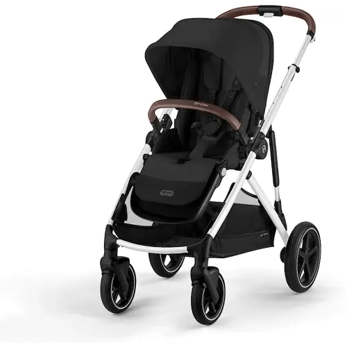 Cybex Gazelle S All-in-One Toddler and Baby Stroller with Over 20 Modular Configurations, Ergonomic Near-Flat Recline, Shopper Basket, and Compact Fold, Moon Black