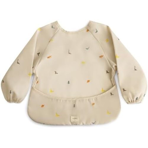 mushie Long Sleeve Baby Bib | Mess Free & Waterproof Fabric for Toddlers | Adjustable Fit for Ages 6-24 Months