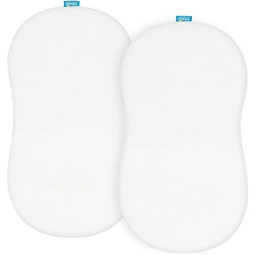 100% Cotton Bassinet Sheets Compatible with Halo Bassinest Swivel, Flex, Glide, Premiere & Luxe Series Sleeper, 2 Pack, Ultra Soft Bassinet Sheet for Baby, White - for Halo BassiNest Swivel Sleeper