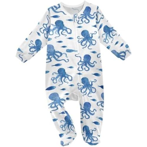 Dussdil Baby One-Piece Footies Newborn Rompers Pajamas Cotton Footed Pjs for House Sleep Play Infant Boys Girls