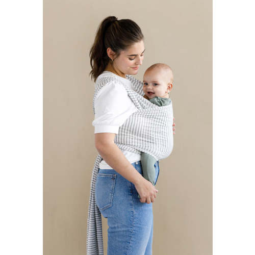Natural + Grey Stripe Wrap