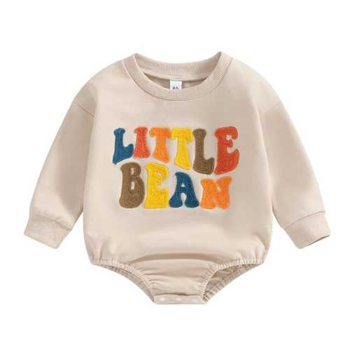Unisex Baby Long Sleeve Little Bean Bodysuit– 0-3 MO