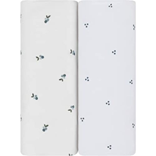 Ely's & Co. Patent Pending Waterproof Crib Sheet | Toddler Sheet Set - 2 Pack Berry and Cluster Dot (Blue)