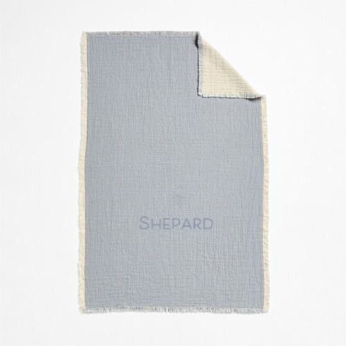 Personalized Supersoft Organic Cotton Gauze Smoke Blue Kid Blanket