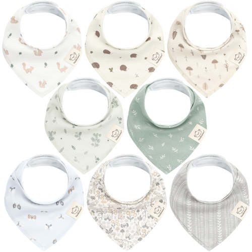 8-Pack Organic Bandana Bibs (Girl) - Prairie / One Size