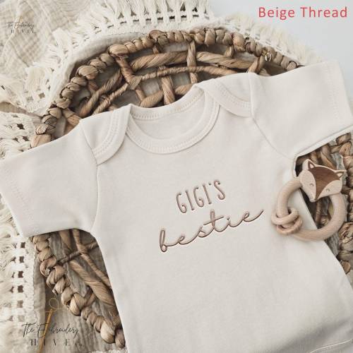 Embroidered Gigi's Bestie ONESIES® brand, Grandma's Bestie, Pregnancy Announcement to family, Girl Boy Natural Baby Name, I love my, G4