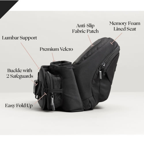 BLACK | Tushbaby Hip Carrier