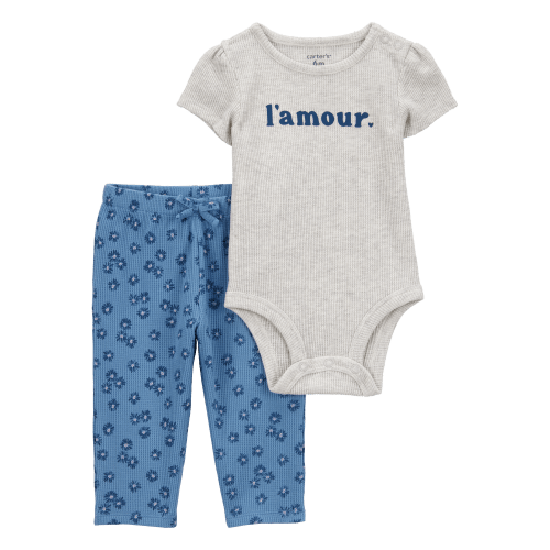 Baby 2-Piece L'Amour Short-Sleeve Bodysuit Pant Set - Carter's | Carter's