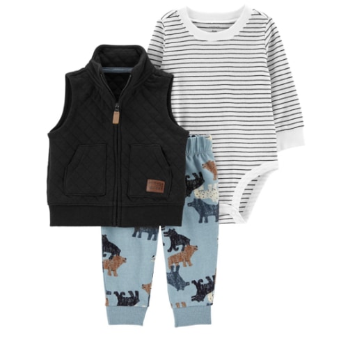 Carter’s 3-Piece Little Vest Set in Black Size 9M