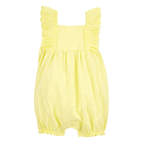 Baby Eyelet Flutter-Sleeve Romper -Yellow - Carter's | Carter's