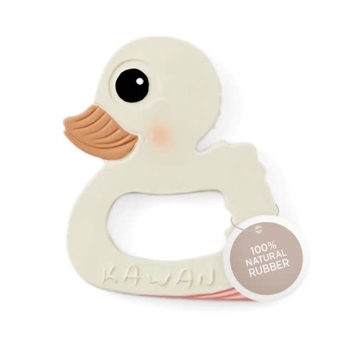 HEVEA Natural Rubber Baby Teether - for Soothing Sore and Itchy Gums, Baby Teething Toy - Bpa, Silicone Free - 4+ Months, Single Pack (Duck)