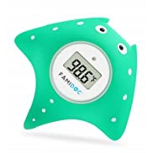 Baby Bath Thermometer with Room Thermometer - Famidoc FDTH-V0-22 New Upgraded Sensor Technology for Baby Health Bath Tub Thermometer Floating Toy Thermometer (Blue)