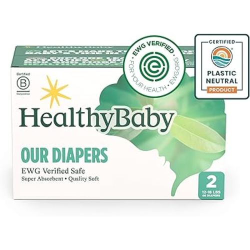 Our Diapers | EWG Verified Safe & Plant-Based Diapers | Absorbent for Leak Protection | Soft Organic Cotton Shell | Chlorine-Free Diaper for Sensitive Skin | Size 2 (66 Diapers)