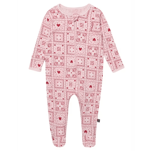 Modern Moments by Gerber Baby Neutral Viscose Valentine´s Day Sleep ´N Play Footed Pajamas, Sizes Newborn - 6/9 Months