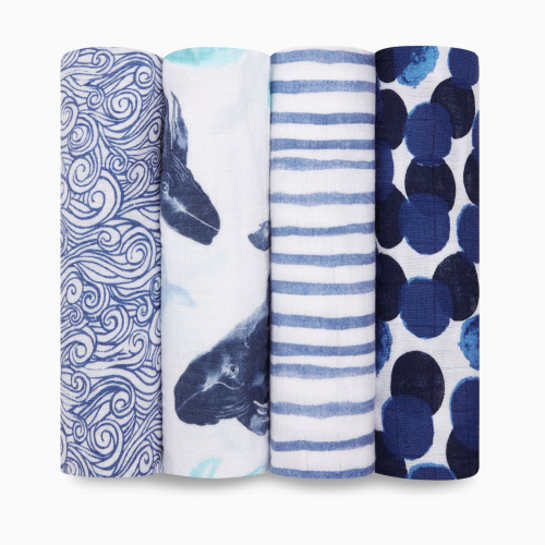 Aden + Anais Cotton Muslin Swaddle 4-Pack - Seafaring
