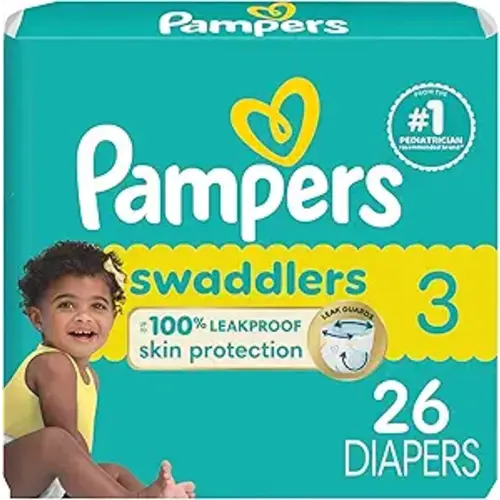 Pampers Baby Diapers - Swaddlers - Size 3, 26 Count, Ultra Absorbent Disposable Infant Diaper