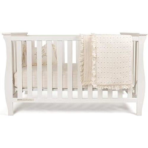 Ely's & Co. Crib Bedding Set for Girls, Toddler Bedding Set, 5 Piece Set - 2 Fitted Crib Sheets/Toddler Bed Sheets, Quilted Comforter and Decorative Pillow with Insert, Pink Linear Floral Collection