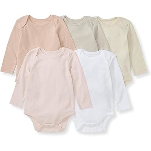 Burt's Bees Baby Unisex Baby Bodysuits, 5-pack Short & Long Sleeve One-pieces, 100% Organic Cotton Bodysuit