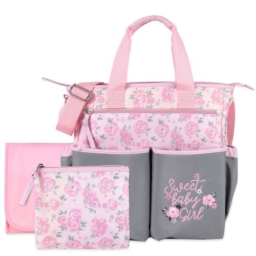 Baby Essentials Diaper Bag Tote 3-Piece Set with Changing Station