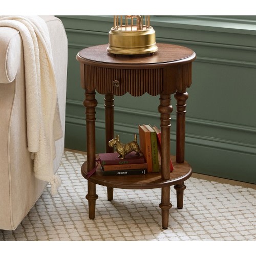 Chris Loves Julia Turned Wood Side Table